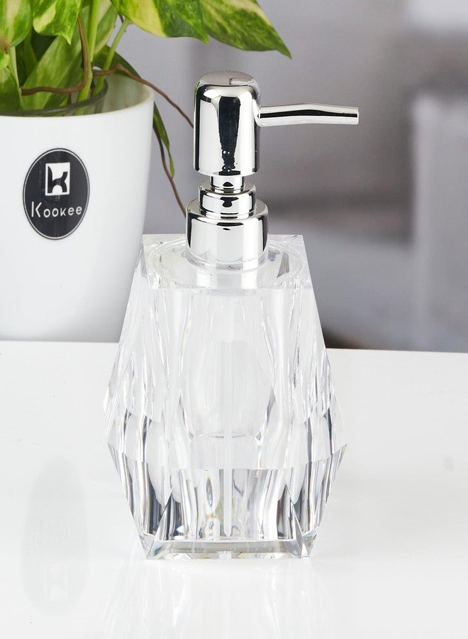 Kookee Acrylic Soap Dispenser for Bathroom handwash, refillable Pump Bottle for Kitchen Hand wash Basin, Set of 1, Transparent (11262) - Image 3